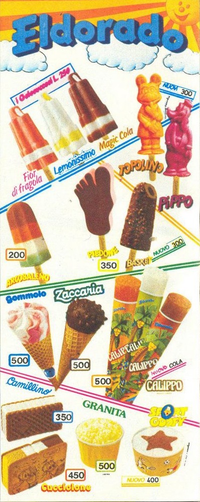 insegne gelati anni 80