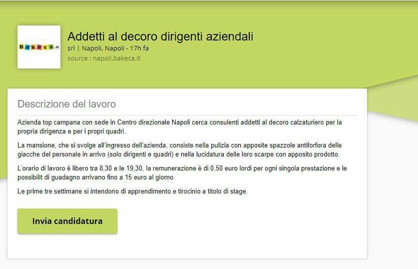 adetti al decoro dirigenti aziendali