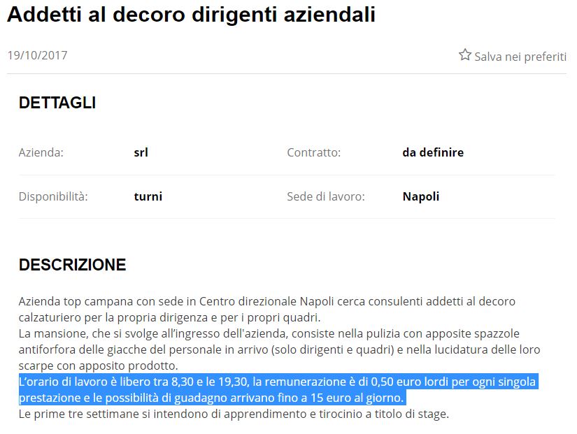 adetti al decoro dirigenti aziendali