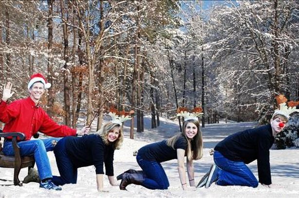 bizzare christmas family card 