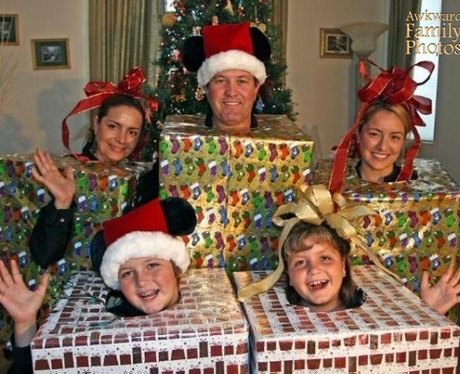 bizzare christmas family card 