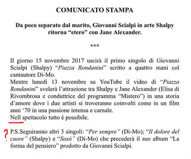 comunicato stampa