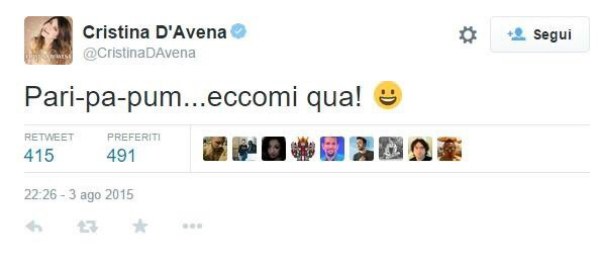 cristina d'avena twitter