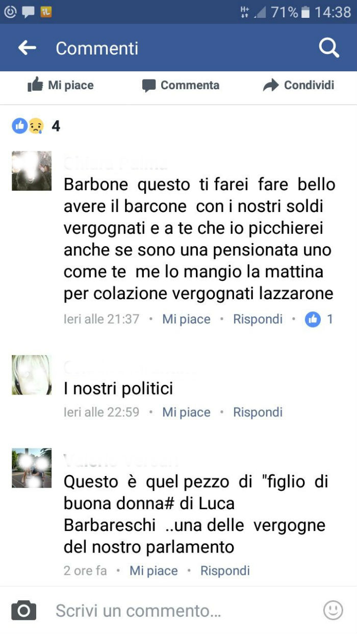 facebook insulti