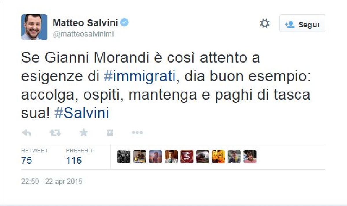 gianni morandi salvini