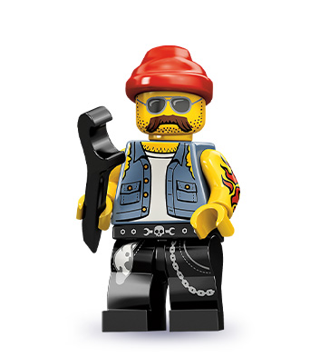 lego minifigures meccanico di moto